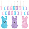 3 Bags 3 Colors Easter Theme Wooden Pendant Decorations HJEW-OC0001-32-1