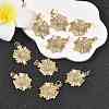 SHEGRACE Brass Micro Pave Clear Cubic Zirconia Pendants XGRQ2C465-405G-4