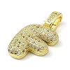 Brass Micro Pave Clear Cubic Zirconia Pendants KK-M279-01G-F-2