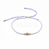 Adjustable Natural Pyrite Braided Bead Bracelets BJEW-F391-A08-2