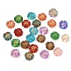 Baking Paint and Golden Metal Enlaced Glass Beads GL-CBA1477-16-1