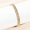 304 Stainless Steel Curb Chain Bracelets for Women BJEW-G747-05G-3