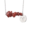 12Pcs 12 Styles Natural Gemstone & Constellation Pendant Necklaces NJEW-JN05084-3