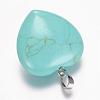 Dyed & Synthetic Turquoise Gemstone Pendants G-E338-10F-2