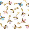 32Pcs 4 Styles Acrylic & Alloy Heart Angel Pendant Decorations HJEW-FS00040-04-2