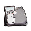Cat with Mirror Enamel Pins JEWB-I055-05EB-04-1