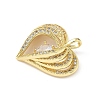 Brass Micro Pave Clear Cubic Zirconia Pendants KK-B141-43G-02-2