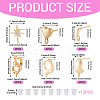 12Pcs 6 Styles Brass Stud Earring Findings KK-TA0003-20-3