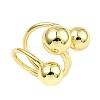 Rack Plating Brass Round Ball Beded Open Cuff Rings LS-RJEW-D009-02G-2
