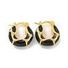 Rack Plating Brass Micro Pave Clear Cubic Zirconia Hoop Earring EJEW-C102-42G-2