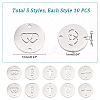 50Pcs 5 Style Manual Polishing 304 Stainless Steel connector Charms STAS-UN0035-89-4