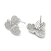 Rack Plating Brass Micro Pave Clear Cubic Zirconia Stud Earrings for Women EJEW-M260-10P-2