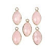 Natural Rose Quartz Faceted Pendants G-G193-01G-08-1