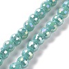 Electroplate Opaque Solid Color Glass Beads Strands GLAA-E036-10-M-2