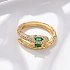 Brass Micro Pave Cubic Zirconia Finger Rings RJEW-C120-30B-G-2