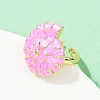Brass Enamel Adjustable Cuff Rings for Women RJEW-G357-01M-3