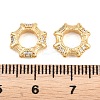 Octagon Brass Micro Pave Clear Cubic Zirconia European Beads KK-B186-15G-3