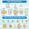 24Pcs 12 Styles Ion Plating(IP) 201 & 304 Stainless Steel Pendants STAS-SC0009-37-2