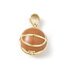 Basketball Brass Enamel Locket Pendants KK-B141-07G-1