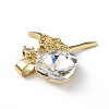 Real 18K Gold Plated Rack Plating Brass Micro Pave Clear Cubic Zirconia Pendants KK-C015-15G-12-2