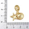 Brass Blue Enamel European Dangle Charms KK-N271-25G-3