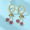 Brass Cubic Zirconia Hoop Earrings EJEW-R016-16G-1