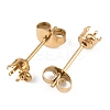 304 Stainless Steel Flat Round Stud Earring Findings STAS-D389-04B-G-2