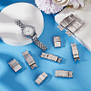 12Pcs 3 Styles 201 Stainless Steel Watch Band Clasps STAS-UN0059-76-2