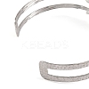 Non-Tarnish 304 Stainless Steel Hollow Leaf Open Cuff Bangles for Women LS-BJEW-K241-03A-P-3