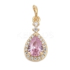 Brass Pave Cubic Zirconia Pendants LS-KK-Q096-14D-G-1