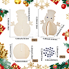6Pcs Christmas Unfinished Wooden Snowman Ornaments WOOD-SP0001-72-2