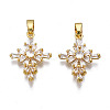 Brass Micro Pave clear Cubic Zirconia Pendants ZIRC-N039-171-NF-1