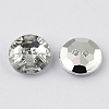 2-Hole Taiwan Acrylic Rhinestone Flat Round Buttons BUTT-F015-10mm-02-2