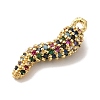 Rack Plating Brass Micro Pave Cubic Zirconia Pendant KK-A229-03C-G-2
