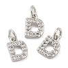 Brass Micro Pave Grade AAA Cubic Zirconia Charms ZIRC-P067-11P-D-NR-1