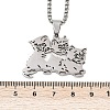 201 Stainless Steel Hollow Cute Cat Pendant Necklaces for Women NJEW-K283-38P-3