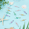 Natural Green Aventurine & Natural Sunstone & Natural Ametrine & Cherry Quartz Glass Chip & Acrylic Heart & Imitation Round Pearl Beaded Connector Charms PALLOY-GO00061-4