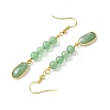 Green Aventurine Dangle Earring for Women EJEW-JE05928-01-4