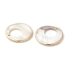 Electroplated Natural Freshwater Shell Pendants with Golden Plated Brass Edge SHEL-M019-02G-2
