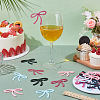 40Pcs 4 Colors Acrylic Bowknot Wine Glass Charms DIY-AR0004-71-4