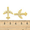 Rack Plating Brass Micro Pave Clear Cubic Zirconia Airplane Connector Charms KK-P270-17G-3