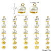 50Pcs 5 Styles Grade A Rainbow Plated Shell Pearl Round Charms FIND-CJ0001-48-11