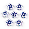 UV Plating Rainbow Iridescent Acrylic Beads OACR-A018-04D-1