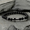 Glass Round Beads Stretch Bracelets RR0079-4