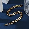 Ion Plating(IP) Rectangle 201 Stainless Steel Chain Bracelets BJEW-N240-06G-4