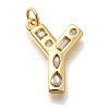 Brass Micro Pave Clear Cubic Zirconia Pendants KK-G521-01G-Y-1