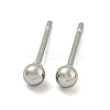 Tarnish Resistant 304 Stainless Steel with 201 Stainless Steel Smooth Round Ball Stud Earring Findings STAS-O004-08A-P-1