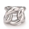 Non-Tarnish 304 Stainless Steel Twist Oval Chunky Ring RJEW-B040-15P-2