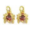 Rack Plating Brass Micro Pave Cubic Zirconia Spider Charms ZIRC-I065-02C-1