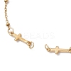 304 Stainless Steel Cross Link Chain Bracelet Making AJEW-JB01380-01-2
